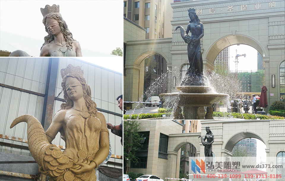 財富女神銅雕塑