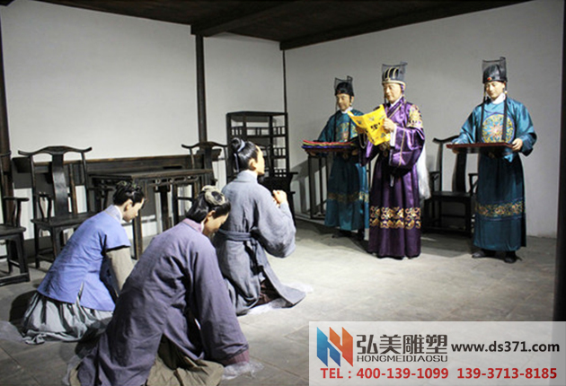 古代人物場景蠟像