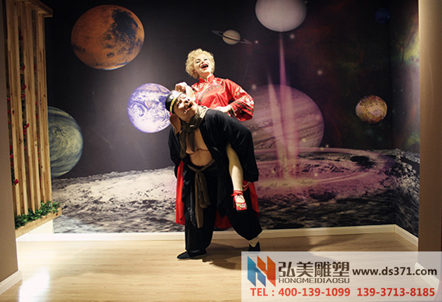 豬八戒背洋媳婦創意場景蠟像