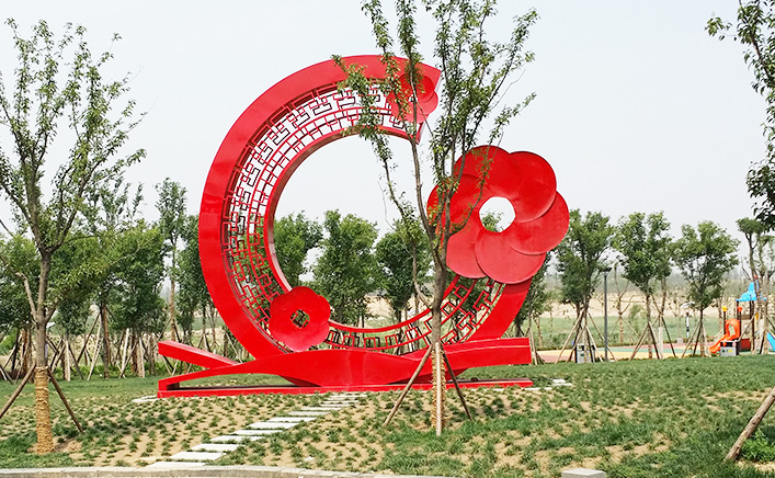 園林景觀不銹鋼花環雕塑
