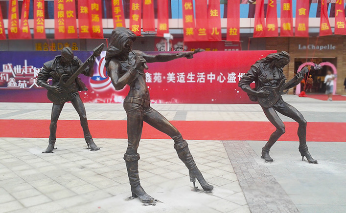 商業街人物玻璃鋼雕塑