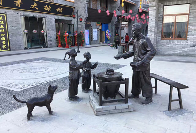 鑄銅商業街場景雕塑